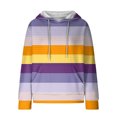 thumbnail image 4 of Long Tunic Tops for Women Leggings Winter Fall Relaxed Fit Hooded Long-sleeved Dolman Cold Shoulder Drawstring Patchwork Leisure Waffle Knit Hoodies Tops(Purple,XL), 4 of 4