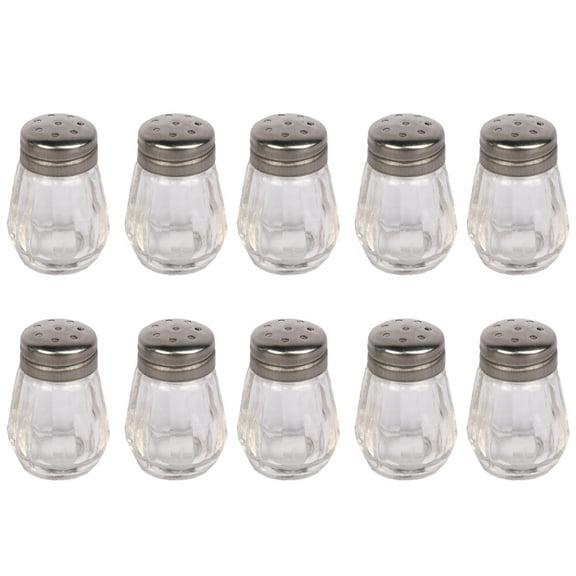 Yongwei 10pcs Glass Condiment Jars Salt & Pepper Shakers for Kitchen