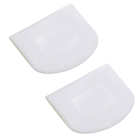 

2 Pcs Dough Scraper Plastic Pastry Cutter Bowl Scrapers Dough Bread Cutters for Cake Decorating Baking White