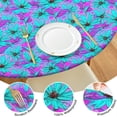 thumbnail image 4 of Daisy Flower Blue Blooms Pattern Round Fitted Tablecloth with Elastic Edge,Dining Table Cover Waterproof,Outdoor Round Tablecloth for Camping,Dining,Indoor and Outdoor, 4 of 7