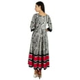 thumbnail image 3 of Bimba Women Long Designer Anarkali Kurti 3/4 Sleeve Kurta Maxi Blouse Black, 3 of 7