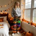 thumbnail image 4 of QWKLEAJ Halloween Pajama Pants Women Flannel Lounge Sleepwear Loose Elastic Waist Long Trousers Festive Party Home Wear Printed Bottom Novelty Holiday Pumpkin Ghost Bat Cat Pajamas, 4 of 6