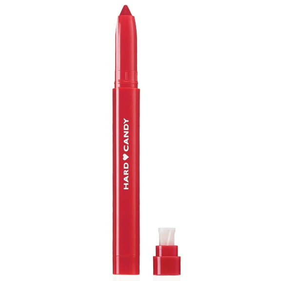 Hard Candy Lip Shine Lipstick Maraschino, Red Lip Color, Hydrating Lip Liner, Built-in Sharpener