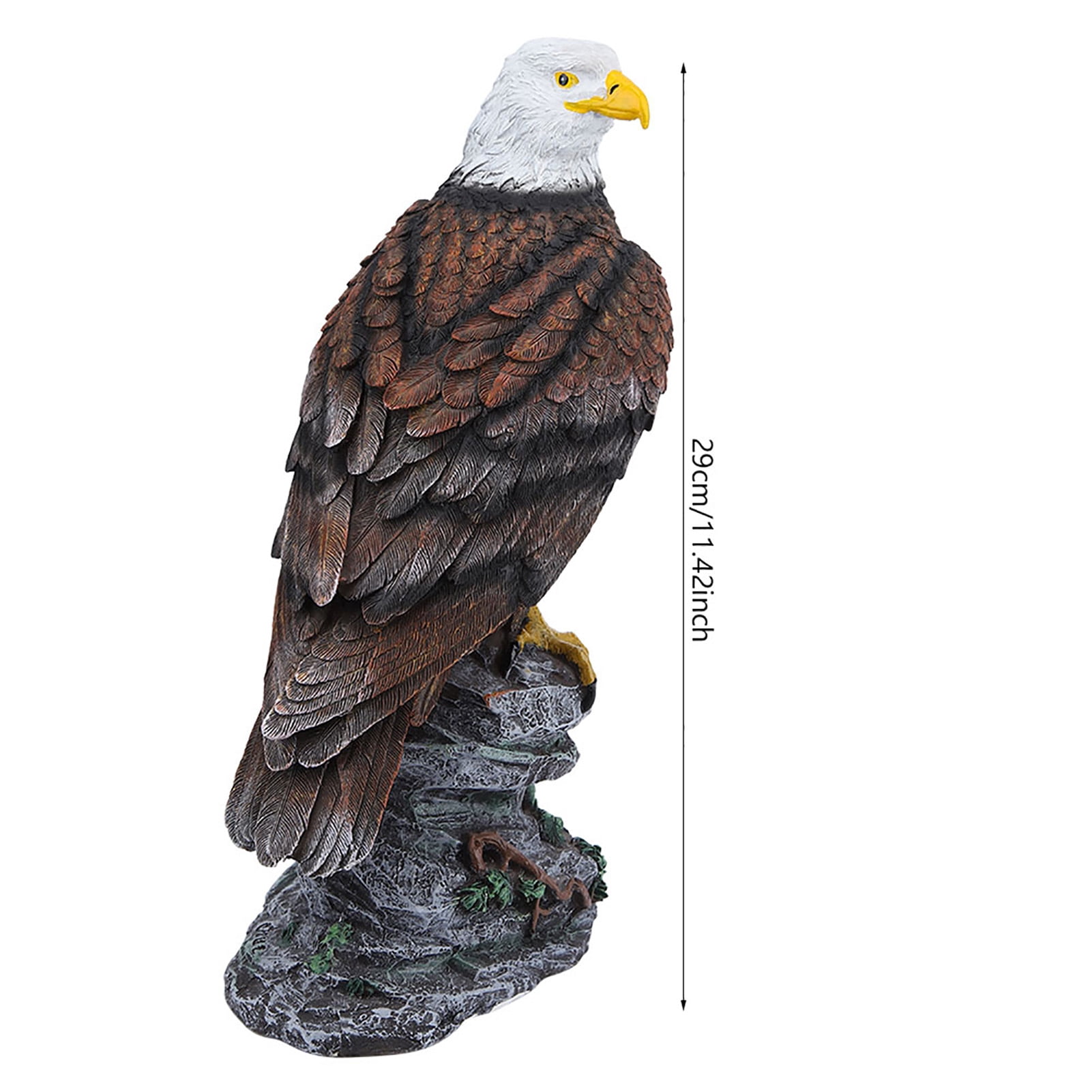 Outdoor Garden Decor Sculptures Statues , Bald Eagle Stand on Stone Animal Figurine Decorations for Lawn Yard, Home Patio Decor Gardening Gifts