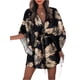 thumbnail image 1 of SAYOO Vestido Casual con Cuello en V para Mujer, Manga Media Hoja/Floral/Estampado Irregular Patrón Botón Pecho Cintura Elástica Falda de Una Pieza SAYOO casual, 1 of 4
