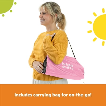 Bright Starts Pop ‘N Sit Portable Booster Seat, Pink, 6  Months