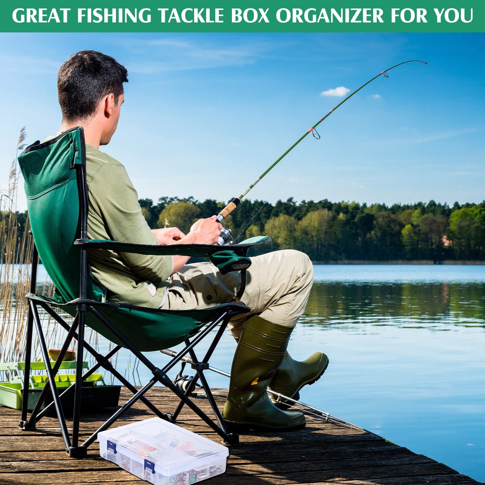 6 Pack Fishing Tackle Box Organizer Storage Clear With Movable Tray Plastic Waterproof Compartment For Lure Container Craft Beads