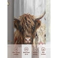 thumbnail image 5 of Farmhouse Yaks Sheer Curtains 45 Inch Length 2 Panels Set, Modern Oil Painting Animals Print Wood Grain Voile Window Treatment Rod Pocket Small Kitchen Curtains Drapes for Bedroom 52"x45"x2, 5 of 7
