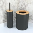 thumbnail image 3 of Black Padang Bathroom Accessory Set 6-Pieces Bamboo, 3 of 6