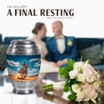 thumbnail image 4 of JAGASY Cowboy Memorial Tiny Urn for Girl, Blue Small Urns for Human Ashes Keepsake, Blue Sky & White Clouds Decorative Urns for Child, Horse Funeral Urn for Boy, (3 Inch), 4 of 7