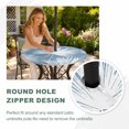 thumbnail image 4 of Round Outdoor Tablecloth with Umbrella Hole and Zipper, Hazy Blue Palm Leaves Coastal Tablecloth with Elastic Waterproof, Summer Tropical Botanical Patio Table Covers for 31" - 35" Pool Tables, 4 of 9