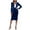Blue, variant on 2025 Two Piece Velvet Suit Sets for Women Formal Solid Blazer Jacket Skirts Set Work Business Stylish Fall Outfits