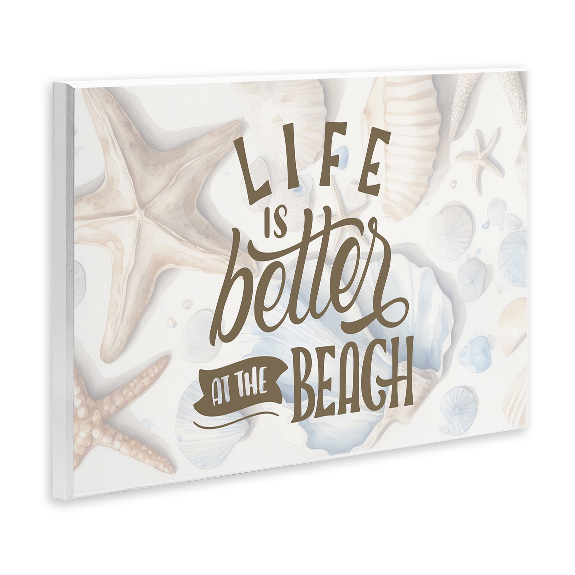 Stupell Industries Better At Beach Seashells Wall Plaque Art, design by Kim Allen
