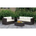 thumbnail image 5 of Furniture of America Daley Rattan 3-Piece Patio Sofa Set in Brown and Beige, 5 of 5