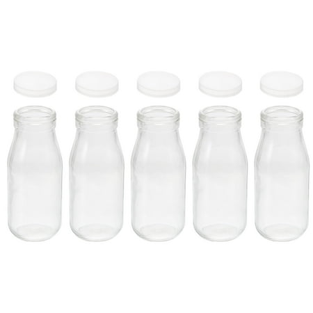 

Raindrops 5pcs 250ML Glass Bottle Milk Glass Bottle Drink Juice Container Enzyme Glass Bottle