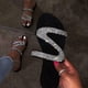thumbnail image 2 of Amzcrzy Zapatos de mujer,Zapatos de mujer,Zapatillas de mujer, Sandalias planas informales con cristales sólidos y estilo romano para mujer, tallas grandes Sandalias Mujer Zapatillas De Casa, 2 of 7