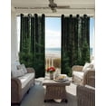 thumbnail image 4 of Green Forest Blackout Curtains 84 Inches Long for Bedroom, Mysterious Primitive Forest Pine Tree Thermal Insulated Room Darkening Black Out Window Curtain Panels Grommet Drapes for Living Room, 4 of 8