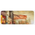 thumbnail image 1 of United States Kitchen Mat, American Flag Waving in City National Independence Day Celebration Theme, Plush Decorative Kitchen Mat with Non Slip Backing, 47" X 19", Sepia Red Blue, by Ambesonne, 1 of 1