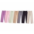 thumbnail image 2 of HH TRAF Pantalones nuevos de otoño para mujer, pantalones largos holgados sólidos, pantalones largos de franela con cintura alta y cintura elástica salvaje con cordones para mujer, 2 of 5