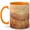 Orange, variant on Golden Mountain Sunrise Coffee Mug, Warm Field Landscape Nature Design, 11 oz Ceramic Cup