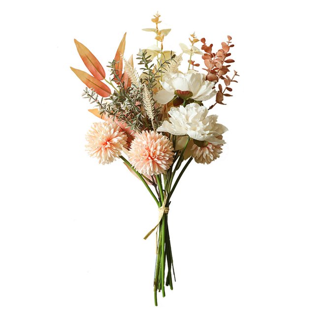 Advancent Adorno de flores secas artificiales, ramo de flores de seda, peonía, decoración nupcial de otoño para la decoración del festival de Decoración del hogar