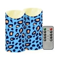 thumbnail image 2 of Blue Leopard Skin Pattern Flameless Candles 2 PCS with Remote Realistic Moving Flame LED Tapered Pillar Set for Home Decor, 2 of 7