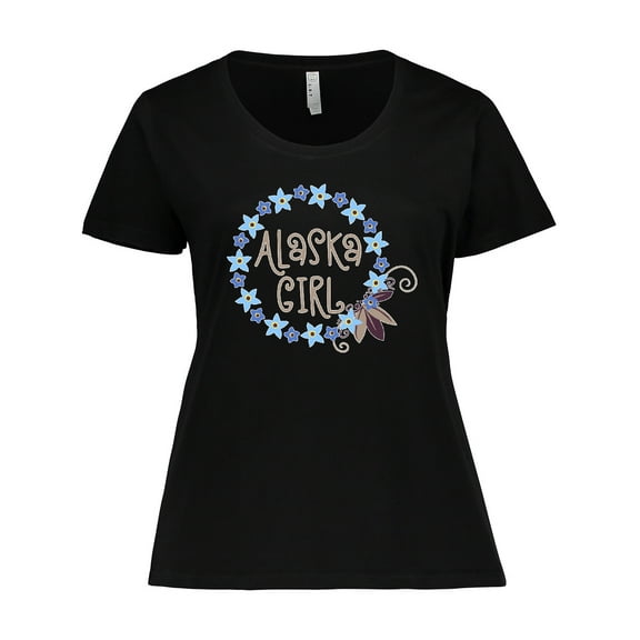 Inktastic Alaska Girl Forget-Me-Not Flower Women's Plus Size T-Shirt