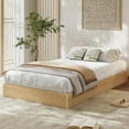 thumbnail image 1 of Twin Bed Frame, Wood Platform Bed with Fluted Design, Low Profile BedFrame, Minimalist Bed Base with Noise-Free, Easy Assembly, No Box Spring Needed, Natural, 1 of 6