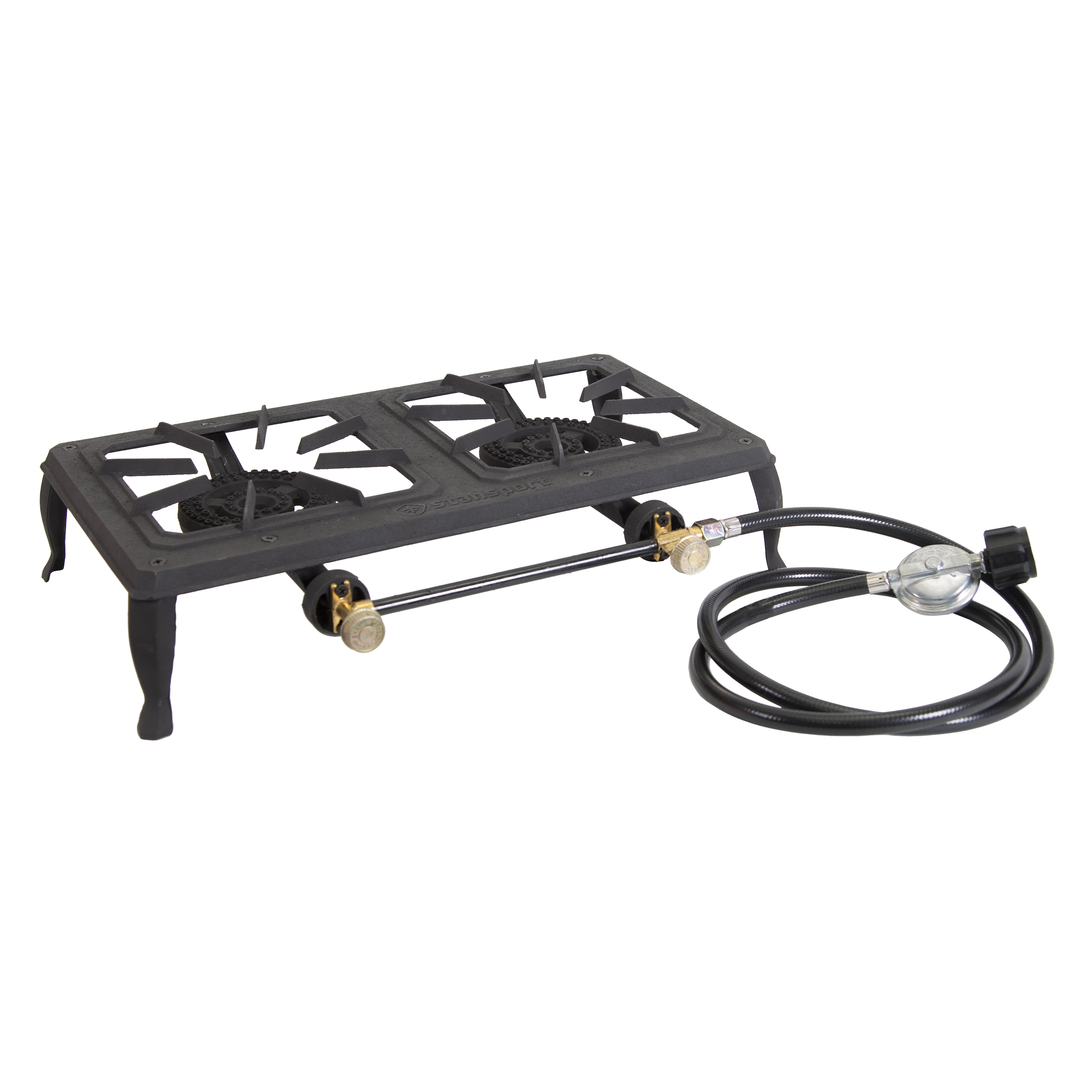 Stansport 209-100 Double Burner Cast Iron Stove with Regulator Hose - 2 Burners For Propane Use - image 2 of 6