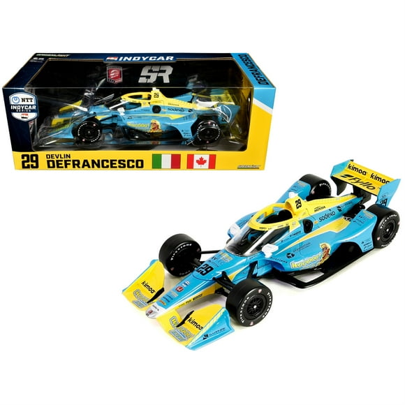 Dallara IndyCar #29 Devlin DeFrancesco "WOOOO Energy" Andretti STEINBENNER Autosport (Configuration Course ROUTIER) "NTT IndyCar Series" (2023) Voiture Modèle Moulée sous Pression 1/18 par Greenlight
