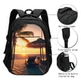 thumbnail image 3 of Balery Hawaiian Sunset Beach Mochila con carga USB para hombre y mujer - Mochila impermeable y antirrobo para laptop con puerto USB para viajes, trabajo, 3 of 7