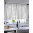 thumbnail image 5 of Sheer Curtains 45 Inch Length, White Boho Semi Sheer Curtains Light Filtering Window Treatment, Country Abstract Black Geometric Striped Privacy Voile Drapes for Living Room Bedroom 52x45 Inch, 5 of 7