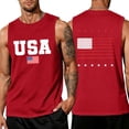 thumbnail image 2 of IYYVV 4th of July Tank Tops for Men Patriotic Shirts American Flag Tank Top Sleeveless Graphic Gym Workout Shirts Red L, 2 of 4