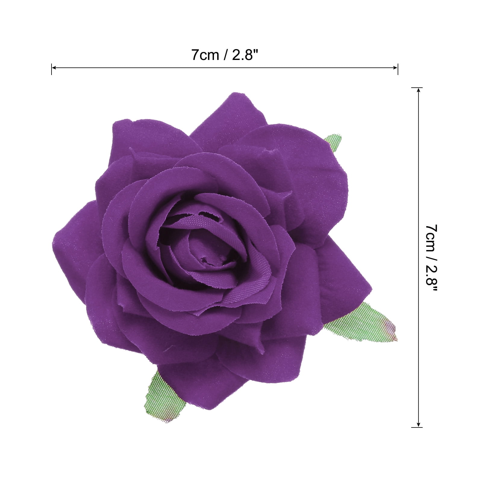 24 Pcs Rose Flower Hair Clips 3 Inch Flower Hair Pins for Women Hair Accessories Dark Purple