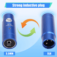thumbnail image 4 of Phantom Power Adapter Microphone System Audio Mixer for Condenser Mic 48V XLR Mic Adapter 3.5mm Blue, 4 of 7
