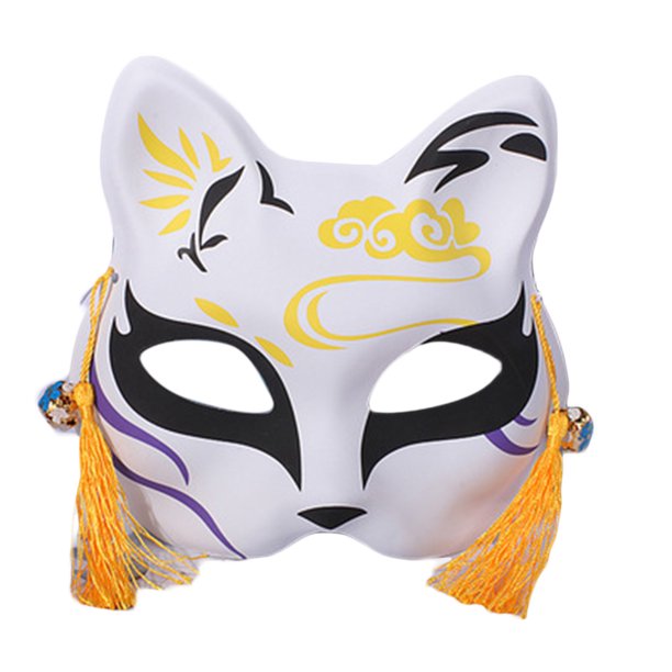 Anime Demon Slayer Foxes Mask Hand-painted Japanese Mask Half Face Mask ...