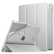 iPad 7th Generation Case Auto Sleep/Wake Function Rebound Trifold Smart Case for iPad 10.2 Inch 2019, Multiple Viewing Stand Case with Soft TPU Back Cover Silver Gray