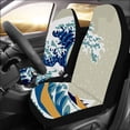 thumbnail image 2 of FMSHPON Set of 2 Car Seat Covers Big Wave and Fuji Mountain Universal Auto Front Seats Protector Fits for Car,SUV Sedan,Truck, 2 of 4