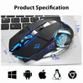 thumbnail image 6 of Gaming Mouse 2.4G Bluetooth Wireless Rechargeable Mouse For Laptop RGB Backlight E-Sports Mechanical Mouse For PC Computer Gamer, 6 of 10