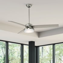 Hunter 60 inch Indoor Ceiling Fan with LED Light and Remote Control - Standard Mount Ceiling Fan, 3 Blades, For Bedroom or Living Room - Sentinel 59459, Brushed Nickel