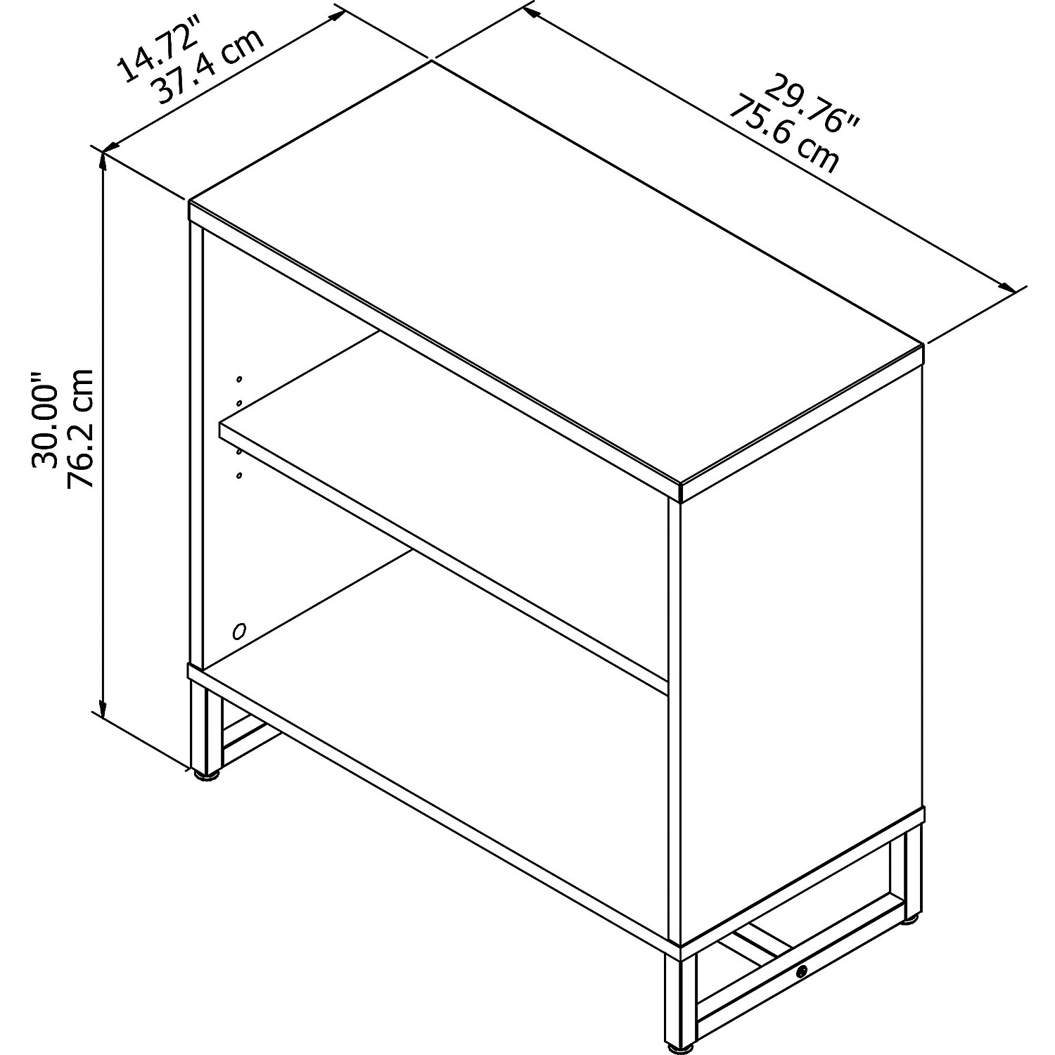 Method 2 Shelf Bookcase Cabinet in White - Engineered Wood - image 3 of 4
