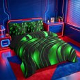 thumbnail image 2 of meiyoeat Abstract Geometric Stripes 7-Piece King Bedding For Boys,Green Neon Lines Pattern King Bed In A Bag For Kids,Black Reversible, 2 of 7