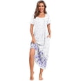 thumbnail image 6 of Ekouaer Long Nightgown for Women Short Sleeve Sleepwear Plus Size Loungewear Mumu Dress Lounge Dress with Pockets, 6 of 6