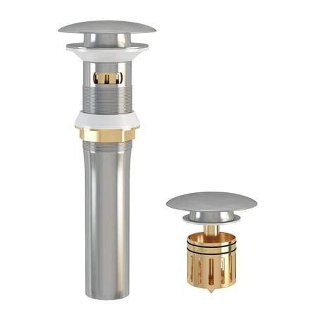 

Ayna Decors Brass Pop Up Drain Stopper for Bathroom Sink with Overflow in Chrome Pop up Drain Strainer with Detachable Basket Stopper - APU30101CR
