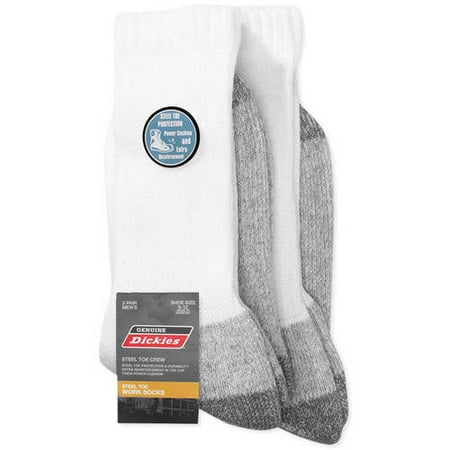 Dickies Big Men's Steel Toe Crew Work Sock, 2-Pack, Size 13-15