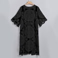 thumbnail image 5 of Ediodpoh Women's Solid Color Lace Coat Long Sleeve Sunscreen Cardigan Sheer Long Cardigan Sweaters for Women Black, 5 of 8