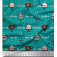 thumbnail image 1 of Soimoi Modal Satin Fabric Celebration Flag,Candlestick & Cake Party Decor Fabric Printed Yard 42 Inch Wide, 1 of 3