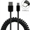 thumbnail image 3 of Compatible With Samsung Galaxy S10e S10+ S10 - Black Coiled Type-C Cable Rapid Charger Sync USB Wire USB-C Power Cord J1W, 3 of 5