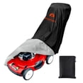 thumbnail image 1 of Roastove Black Outdoors Lawn Mower Cover - Heavy Duty 420D Polyester Oxford Waterproof, UV Protection Universal Fit with Drawstring, 1 of 6