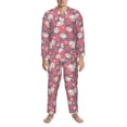 thumbnail image 3 of Naloa Rose Flowers Men’s Pajamas Set - Long Sleeve Button Down Sleep Shirt and Pajama Bottoms Sleepwear Set-, 3 of 7